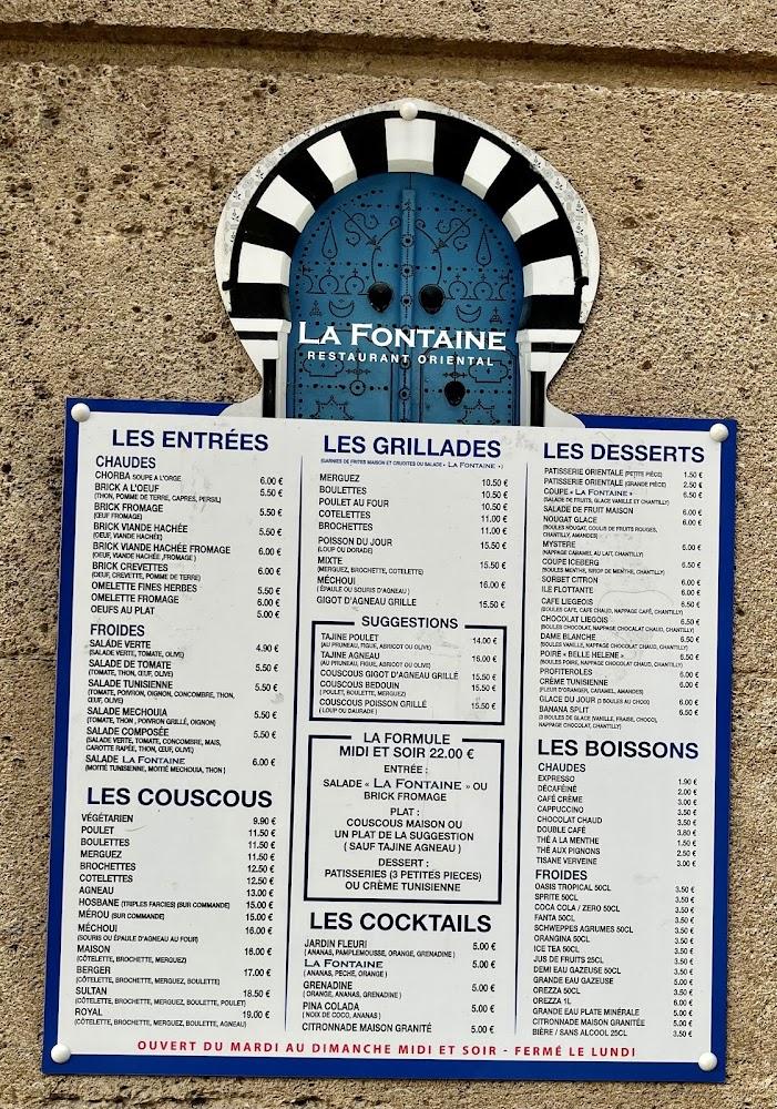 La Fontaine - Menu Image 1