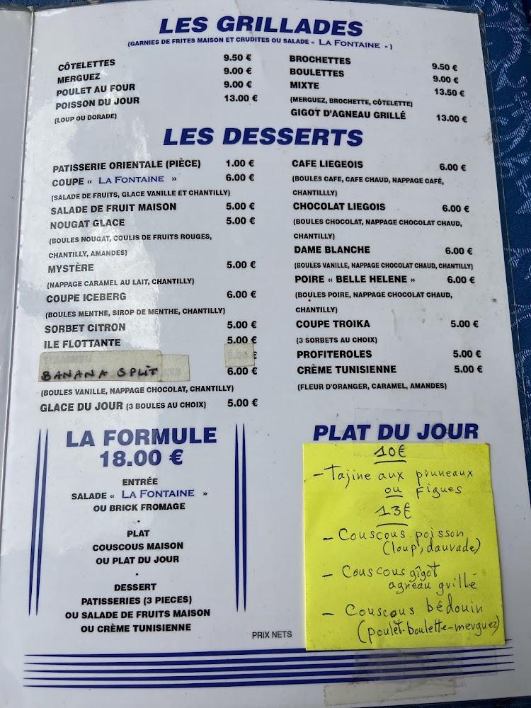 La Fontaine - Menu Image 2